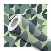 Papel De Parede Adesivo Lavável Cozinha Formas Geométricas Abstratas Tons De Verde Papel De Parede Adesivo Lavável Cozinha Formas Geométricas Abstratas Tons De Verde