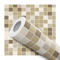 Papel De Parede Adesivo Lavável Cozinha Pastilhas Bege Nude Marrom 10m Papel De Parede Adesivo Lavável Cozinha Pastilhas Bege Nude Marrom 10m