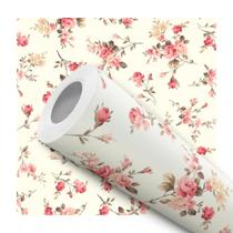 Papel De Parede Adesivo Lavável Cozinha Rosas Floral Fundo Bege 10m Papel De Parede Adesivo Lavável Cozinha Rosas Floral Fundo Bege 10m