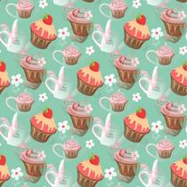 Papel De Parede Adesivo Lavável Cupcake De Morango 18m