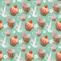 Papel De Parede Adesivo Lavável Cupcake De Morango 18M