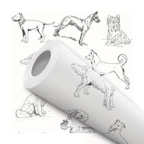 Papel De Parede Adesivo Lavável De Petshop Cães Dog Desenho 12m