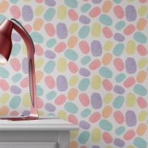 Papel De Parede Adesivo Lavável Digitais Coloridas