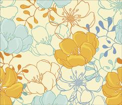 Papel de Parede Adesivo Lavável Floral Amarelas Retro