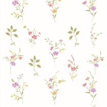 Papel De Parede Adesivo Lavável Floral De Fundo Branco 15M