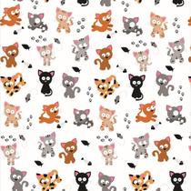 Papel De Parede Adesivo Lavável Gatos 6m