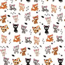 Papel De Parede Adesivo Lavável Gatos 9M