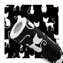 Papel De Parede Adesivo Lavável Gatos Cat Preto Fofo 10m Papel De Parede Adesivo Lavável Gatos Cat Preto Fofo 10m