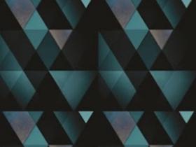 Papel de Parede Adesivo Lavável Geométrico Preto e Azul Triângulos 3d 3METROS X 57CM