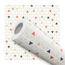 Papel De Parede Adesivo Lavável Geométrico Triângulo Bege Colorido Minimalista