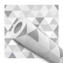 Papel De Parede Adesivo Lavável Geométrico Triângulo Tons Cinza Branco Papel De Parede Adesivo Lavável Geométrico Triângulo Tons Cinza Branco