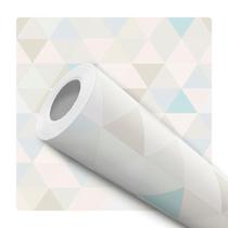 Papel De Parede Adesivo Lavável Gométrico Triangular Bege Tons Verdes