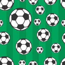 Papel De Parede Adesivo Lavável Infantil Menino Bolas de Futebol Fundo Verde