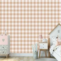 Papel de Parede Adesivo Lavável Infantil Xadrez Vermelho Escuro