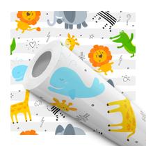 Papel De Parede Adesivo Lavável Infantil Zoológico Safari Colorido Bebê Maternidade Papel De Parede Adesivo Lavável Infantil Zoológico Safari Colorido Bebê Maternidade