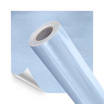 Papel de Parede Adesivo Lavável Laca Alto Brilho Azul Caribe 500x60cm