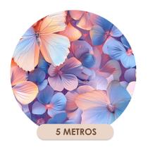 Papel de Parede Adesivo Lavável Lilás Efeito 3D Borboletas