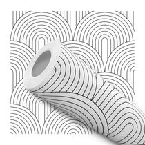 Papel De Parede Adesivo Lavável Linhas Abstratas Curvas Pretas Fundo Branco Quarto Sala de Estar Papel De Parede Adesivo Lavável Linhas Abstratas Curvas Pretas Fundo Branco Quarto Sala de Estar
