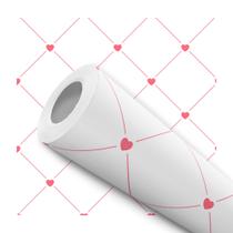 Papel De Parede Adesivo Lavável Menina Corações Coração Branco Rosa