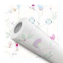 Papel De Parede Adesivo Lavável Passarinhos Minimalista 12m Papel De Parede Adesivo Lavável Passarinhos Minimalista 12m