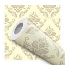 Papel De Parede Adesivo Lavável Provençal Moderno Amarelo 10m