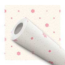 Papel De Parede Adesivo Lavável Quarto Floral Flores Rosa 10m