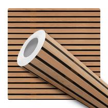 Papel De Parede Adesivo Lavável Ripas De Madeira Clara Horizontal 12m