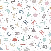 Papel De Parede Adesivo Lavável sala Alfabeto ABC Colores 10m