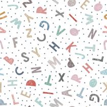 Papel De Parede Adesivo Lavável sala Alfabeto ABC Colores 12m