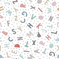 Papel De Parede Adesivo Lavável sala Alfabeto ABC Colores 12m