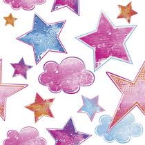Papel De Parede Adesivo Lavável sala Bebê Nuvem Estrelas 10m Papel De Parede Adesivo Lavável sala Bebê Nuvem Estrelas 10m