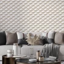Papel De Parede Adesivo Lavável sala Bege 3D Gesso Mosaico 12m Papel De Parede Adesivo Lavável sala Bege 3D Gesso Mosaico 12m