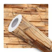 Papel De Parede Adesivo Lavável Sala Canjiquinha Bege Tons Rustico Pedra