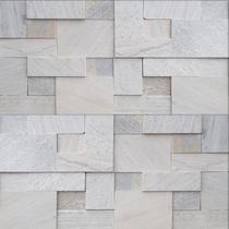 Papel De Parede Adesivo Lavável Sala Efeito 3D Bege Geométrico Retangular