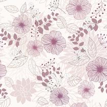 Papel De Parede Adesivo Lavável sala Floral Rosa E Branco 10m