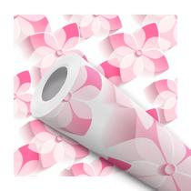 Papel De Parede Adesivo Lavável Sala Menina Rosa Efeito 3D Floral Quarto Sala - Deliquadros