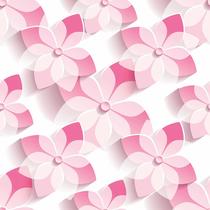 Papel De Parede Adesivo Lavável Sala Menina Rosa Efeito 3D Floral Quarto Sala