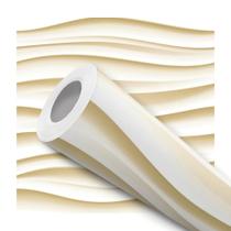 Papel De Parede Adesivo Lavável Sala Ondas Bege Efeito 3D Gesso Areia Papel De Parede Adesivo Lavável Sala Ondas Bege Efeito 3D Gesso Areia