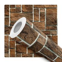 Papel De Parede Adesivo Lavável Sala Pedra Rustica 3d Marrom Rejunte Branco Papel De Parede Adesivo Lavável Sala Pedra Rustica 3d Marrom Rejunte Branco
