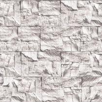 Papel De Parede Adesivo Lavável Sala Pedra Rustica 3d Mosaico Cinza Claro