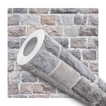Papel De Parede Adesivo Lavável Sala Pedra Rustica 3d Tijolinho Antigo