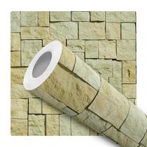 Papel De Parede Adesivo Lavável Sala Pedra Rústica 3D Verde Claro Papel De Parede Adesivo Lavável Sala Pedra Rústica 3D Verde Claro