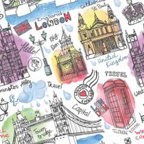 Papel De Parede Adesivo Lavável Sala Quarto England London Londres Colorido