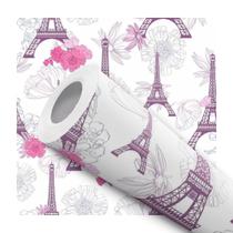 Papel De Parede Adesivo Lavável Teen Paris Roxo Rosa Floral Flor