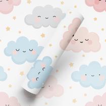 Papel de Parede Adesivo Lavável Tema Nuvem E Estrelas Quarto Bebê Papel de Parede Adesivo Lavável Tema Nuvem E Estrelas Quarto Bebê