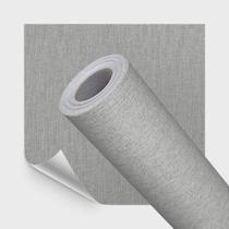 Papel de Parede Adesivo Lavavel Textura Tecido Palha Cinza Lima 500x60cm