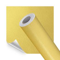 Papel de Parede Adesivo Lavavel Texturizado Casca Amarelo 500x60cm