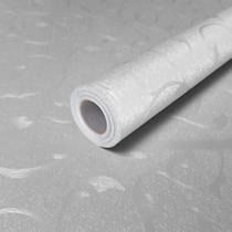 Papel de Parede Adesivo Lavavel Texturizado Folhas e Ramos Branco 5M