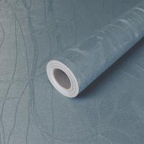 Papel de Parede Adesivo Lavavel Texturizado Linhas e Folhas Azul 5M