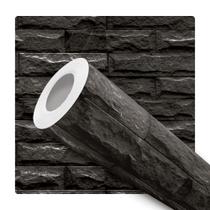 Papel De Parede Adesivo Lavável Tijolinho Preto 3D Quarto Sala Cozinha Churrasqueira Papel De Parede Adesivo Lavável Tijolinho Preto 3D Quarto Sala Cozinha Churrasqueira